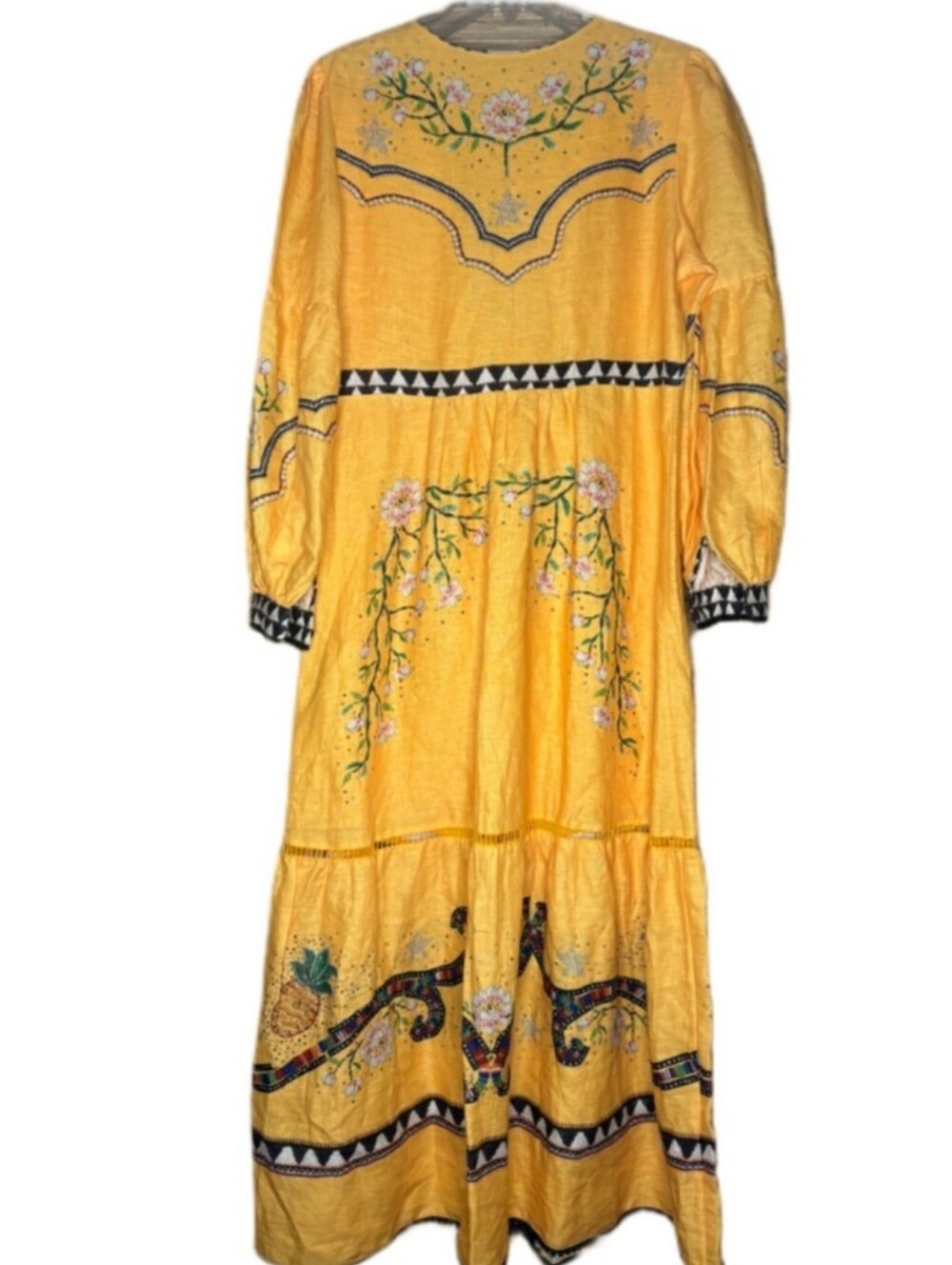 FARM Rio Yellow Embroidered Maxi Dress with Multicolor Accents - Picture 4 of 10